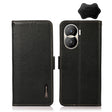 For Honor X40i KHAZNEH Side-Magnetic Litchi Texture Genuine Leather RFID Phone Case(Black) - Honor Cases by PMC TechLife | Online Shopping South Africa | PMC TechLife | Buy Now Pay Later Mobicred