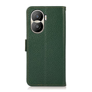 For Honor X40i KHAZNEH Side-Magnetic Litchi Texture Genuine Leather RFID Phone Case(Green)