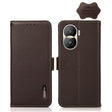 For Honor X40i KHAZNEH Side-Magnetic Litchi Texture Genuine Leather RFID Phone Case(Brown) - Honor Cases by PMC TechLife | Online Shopping South Africa | PMC TechLife | Buy Now Pay Later Mobicred