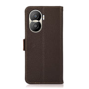 For Honor X40i KHAZNEH Side-Magnetic Litchi Texture Genuine Leather RFID Phone Case(Brown)