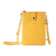 Stone Texture Card Holder Mobile Phone Zipper Bag with Long Strap(Yellow) -  by PMC TechLife | Online Shopping South Africa | PMC TechLife | Buy Now Pay Later Mobicred