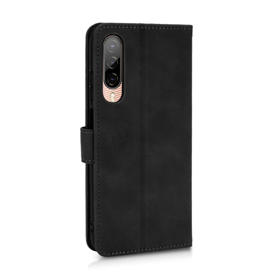 For HTC Desire 22 Pro Skin Feel Magnetic Flip Leather Phone Case(Black)