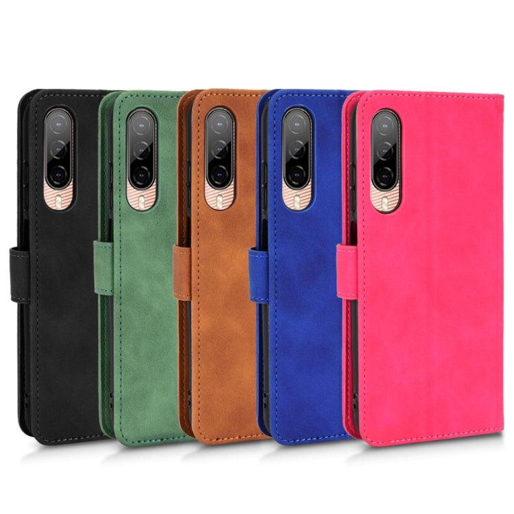 For HTC Desire 22 Pro Skin Feel Magnetic Flip Leather Phone Case(Black)