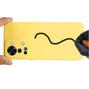 For OnePlus Nord 2T Pure Color Liquid Silicone Shockproof Phone Case(Yellow)
