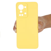 For OnePlus Nord 2T Pure Color Liquid Silicone Shockproof Phone Case(Yellow)