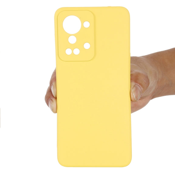 For OnePlus Nord 2T Pure Color Liquid Silicone Shockproof Phone Case(Yellow)