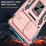 For Samsung Galaxy A52 5G/4G Armor PC + TPU Camera Shield Phone Case(Rose Gold)