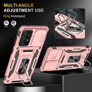For Samsung Galaxy A52 5G/4G Armor PC + TPU Camera Shield Phone Case(Rose Gold)
