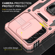 For Samsung Galaxy A52 5G/4G Armor PC + TPU Camera Shield Phone Case(Rose Gold)