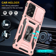 For Samsung Galaxy A52 5G/4G Armor PC + TPU Camera Shield Phone Case(Rose Gold)