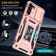 For Samsung Galaxy S21 5G Armor PC + TPU Camera Shield Phone Case(Rose Gold)