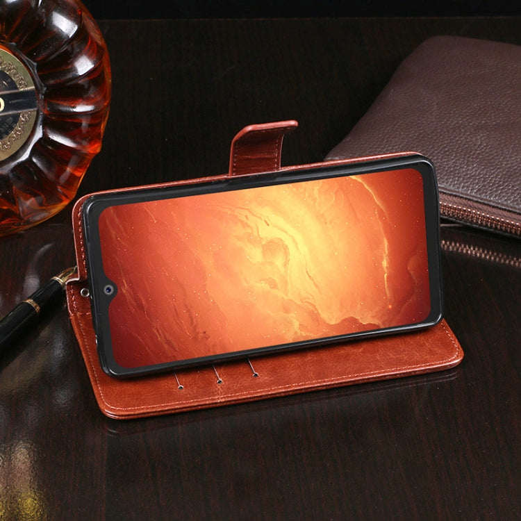 For Blackview BV9800 Pro idewei Crazy Horse Texture Horizontal Flip Leather Case with Holder & Card Slots & Wallet(White)