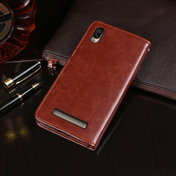 For Doogee X90 idewei Crazy Horse Texture Horizontal Flip Leather Case with Holder & Card Slots & Wallet(Red)