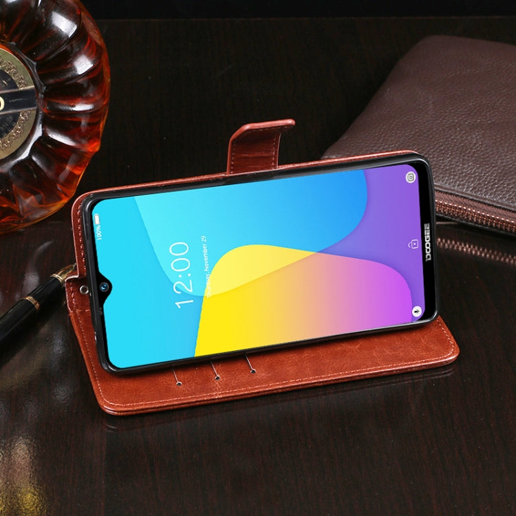 For Doogee X90 idewei Crazy Horse Texture Horizontal Flip Leather Case with Holder & Card Slots & Wallet(Red)