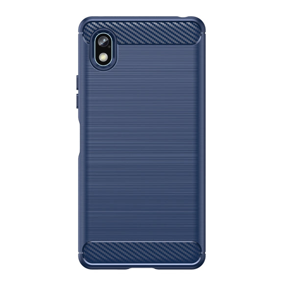For Sony Xperia Ace III Brushed Texture Carbon Fiber TPU Phone Case(Blue)