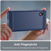 For Sony Xperia Ace III Brushed Texture Carbon Fiber TPU Phone Case(Blue)