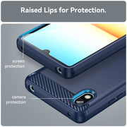 For Sony Xperia Ace III Brushed Texture Carbon Fiber TPU Phone Case(Blue)
