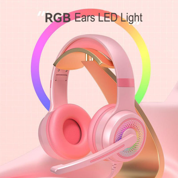 Y20 LED Bass Stereo PC Wired Gaming Headset with Microphone(White)