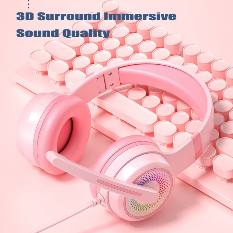 Y20 LED Bass Stereo PC Wired Gaming Headset with Microphone(White)