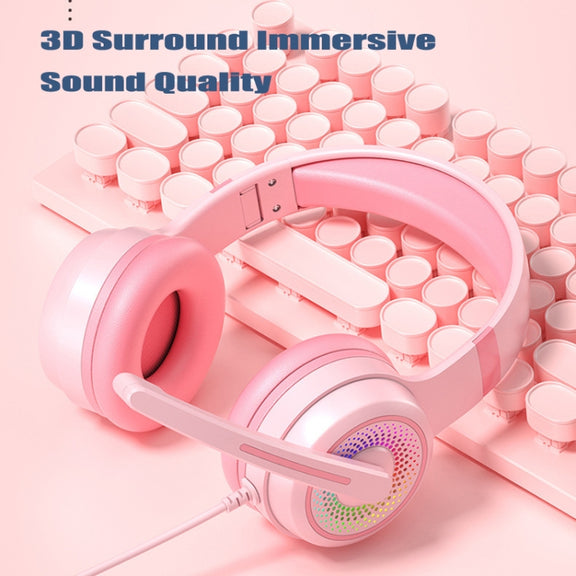 Y20 LED Bass Stereo PC Wired Gaming Headset with Microphone(White)