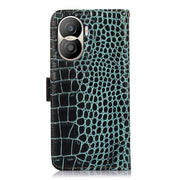 For Honor X40i Crocodile Top Layer Cowhide Leather Phone Case(Green)
