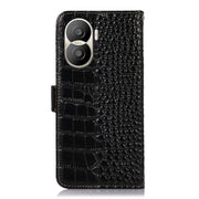 For Honor X40i Crocodile Top Layer Cowhide Leather Phone Case(Black)