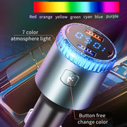 BC77 QC3.0 Fast Charging Car Bluetooth Hands-free MP3 Player FM Transmitter(Navy Blue)