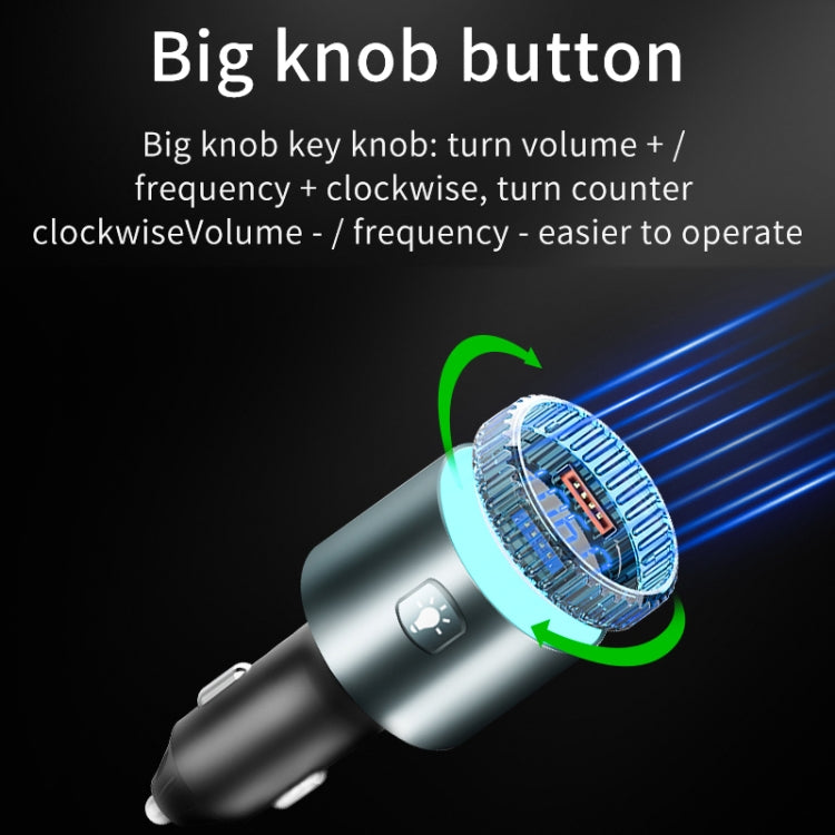 BC77 QC3.0 Fast Charging Car Bluetooth Hands-free MP3 Player FM Transmitter(Navy Blue)
