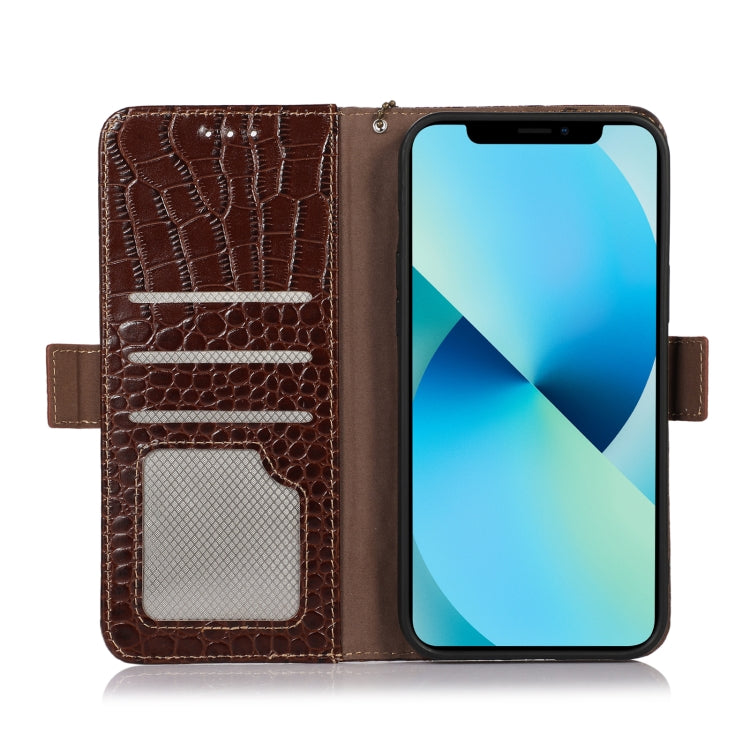 For Nothing Phone 1 Crocodile Top Layer Cowhide Leather Phone Case(Brown)