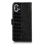For Nothing Phone 1 Crocodile Top Layer Cowhide Leather Phone Case(Black)