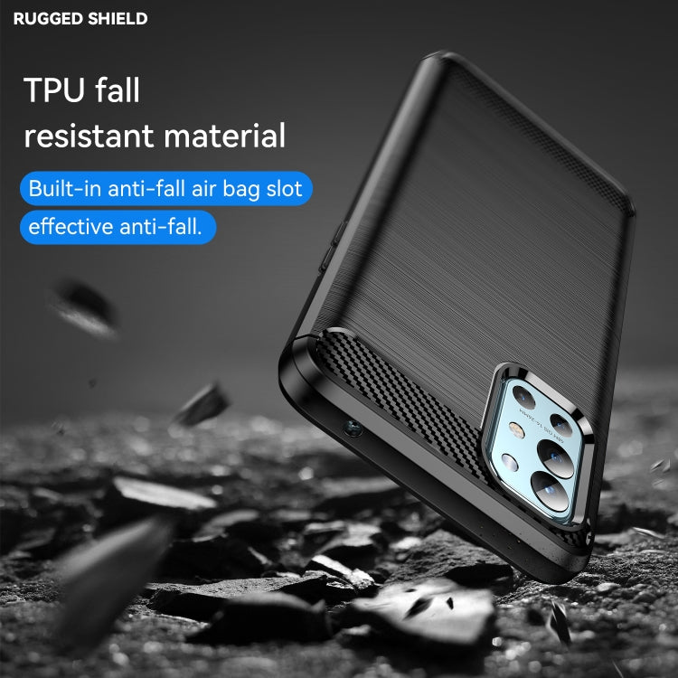 For OnePlus 9R Brushed Texture Carbon Fiber TPU Phone Case(Black)