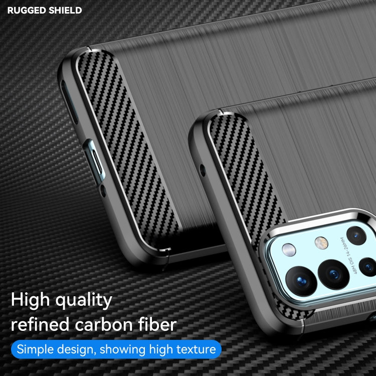 For OnePlus 9R Brushed Texture Carbon Fiber TPU Phone Case(Black)