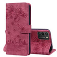 For Xiaomi Poco M3 / Redmi 9T Global Cartoon Sakura Cat Embossed Leather Phone Case(Wine Red) - Xiaomi Cases by PMC TechLife | Online Shopping South Africa | PMC TechLife