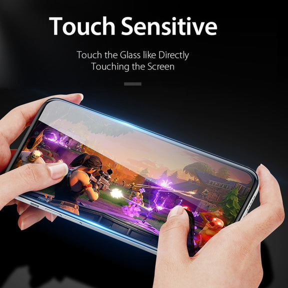 For iPhone 16e / 14 / 13 / 13 Pro 10pcs DUX DUCIS 0.33mm 9H Medium Alumina Tempered Glass Film(Black)