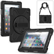 For Amazon Kindle Fire 7 2022 Hard PC Soft Silicone Full Body Tablet Case(Black)