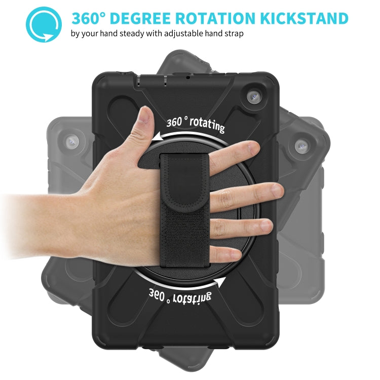 For Amazon Kindle Fire 7 2022 Hard PC Soft Silicone Full Body Tablet Case(Black)