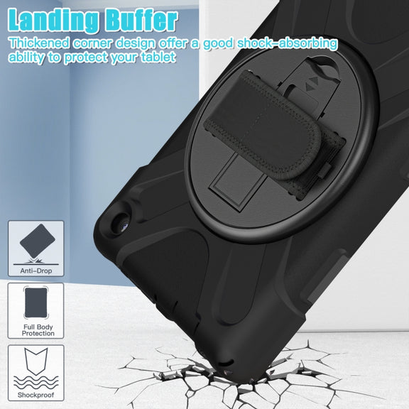 For Amazon Kindle Fire 7 2022 Hard PC Soft Silicone Full Body Tablet Case(Black)