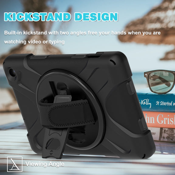 For Amazon Kindle Fire 7 2022 Hard PC Soft Silicone Full Body Tablet Case(Black)