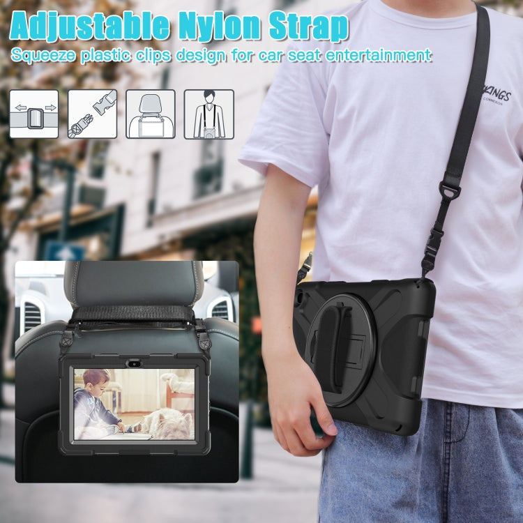 For Amazon Kindle Fire 7 2022 Hard PC Soft Silicone Full Body Tablet Case(Black)