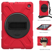 For Amazon Kindle Fire 7 2022 Hard PC Soft Silicone Full Body Tablet Case(Red)