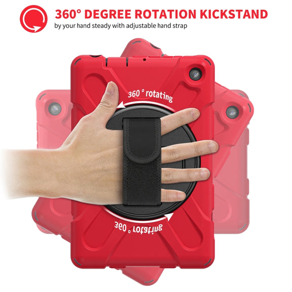 For Amazon Kindle Fire 7 2022 Hard PC Soft Silicone Full Body Tablet Case(Red)