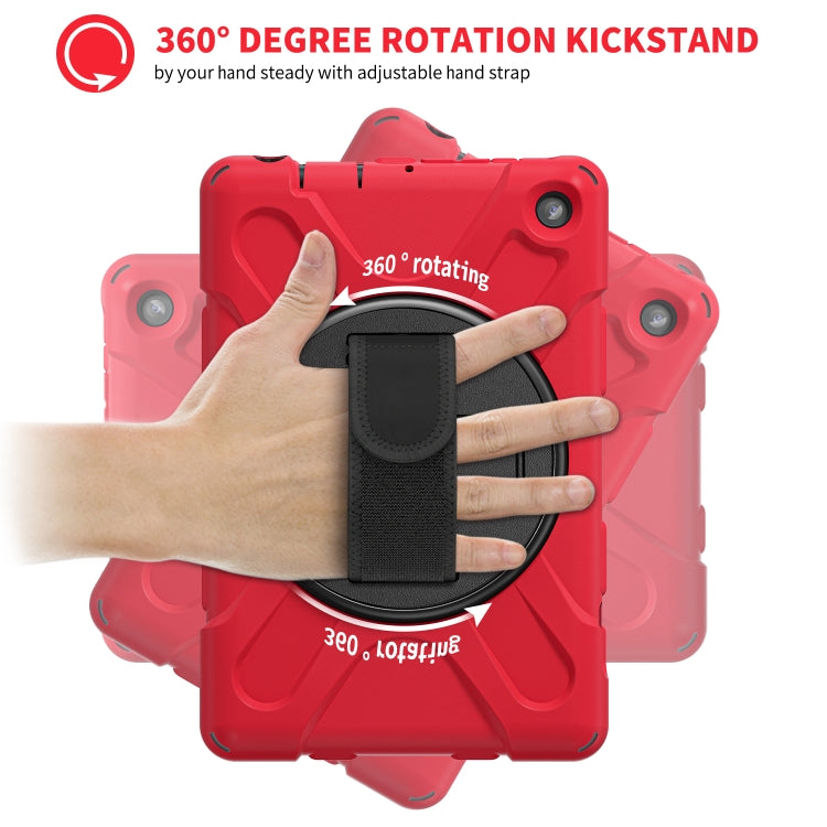 For Amazon Kindle Fire 7 2022 Hard PC Soft Silicone Full Body Tablet Case(Red)