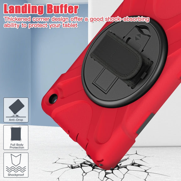 For Amazon Kindle Fire 7 2022 Hard PC Soft Silicone Full Body Tablet Case(Red)