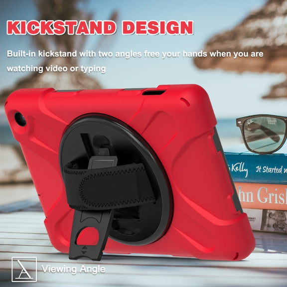 For Amazon Kindle Fire 7 2022 Hard PC Soft Silicone Full Body Tablet Case(Red)