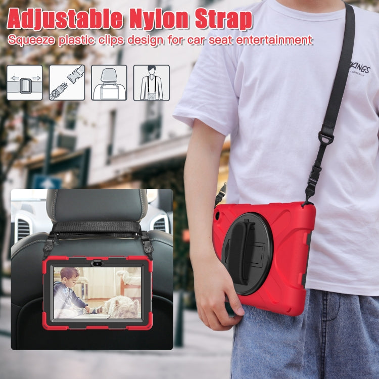 For Amazon Kindle Fire 7 2022 Hard PC Soft Silicone Full Body Tablet Case(Red)