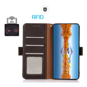 For Nothing Phone 1 KHAZNEH Side-Magnetic Litchi Genuine Leather RFID Phone Case(Brown)