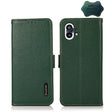 For Nothing Phone 1 KHAZNEH Side-Magnetic Litchi Genuine Leather RFID Phone Case(Green) - Nothing Cases by PMC TechLife | Online Shopping South Africa | PMC TechLife | Buy Now Pay Later Mobicred