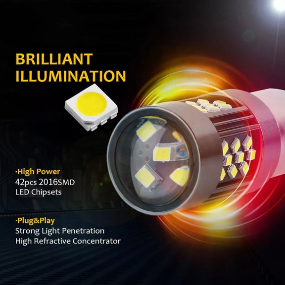1 Pair 7440 12V 7W Continuous Car LED Fog Light(Blue Light)