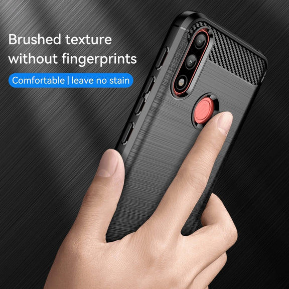 For Lenovo K13 Brushed Texture Carbon Fiber TPU Phone Case(Black)