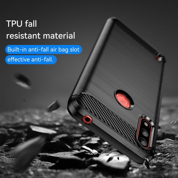 For Lenovo K13 Brushed Texture Carbon Fiber TPU Phone Case(Black)